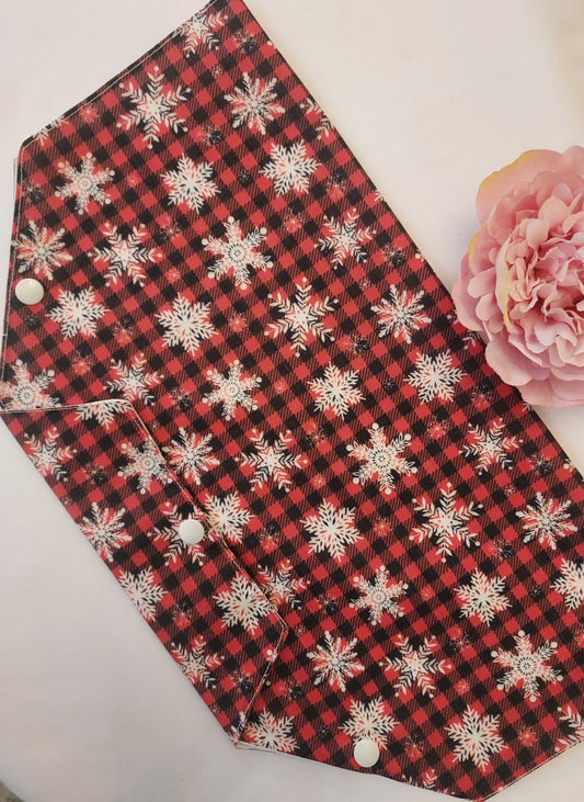Snowflake Tartan catheter belly bag, medical bag covers, urology, urine bag,  catheter bag, drainage bag, Christmas