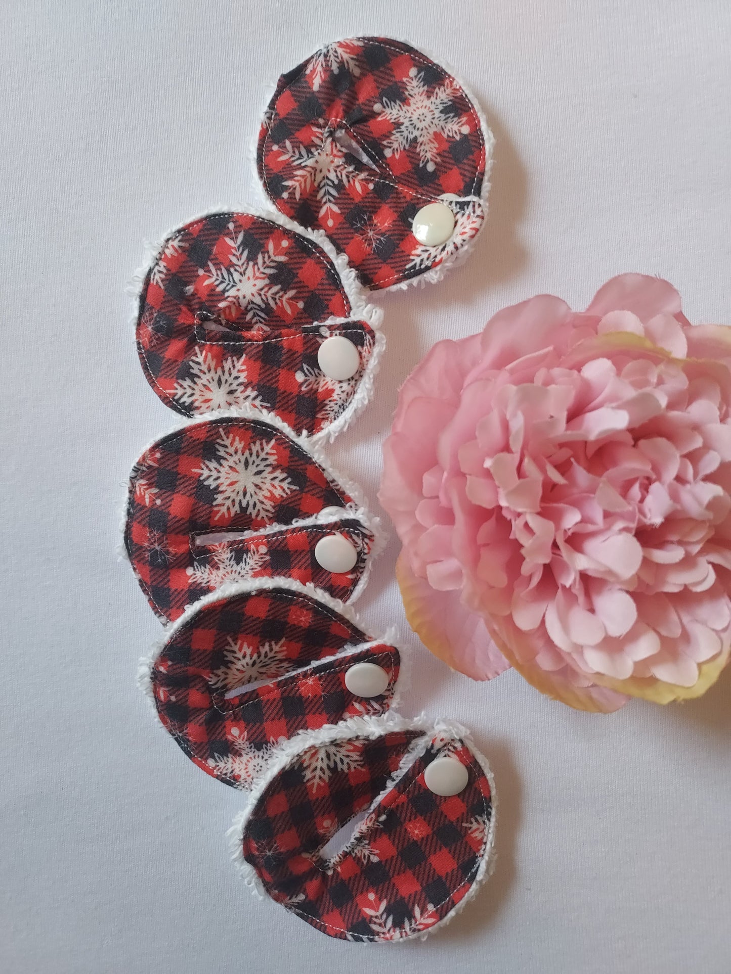 Snowflake tartan Tubie covers, G G/J tube, PEG tube, Tubie pads christmas