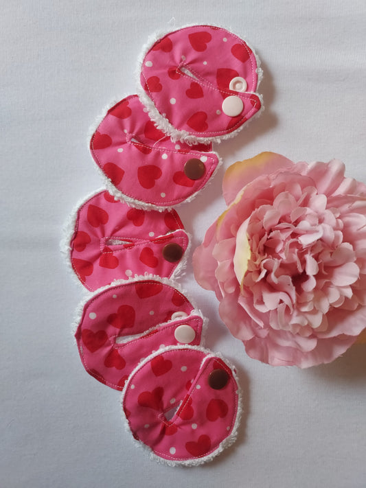Pink Hearts Tubie covers, G G/J tube, PEG tube, Tubie pads