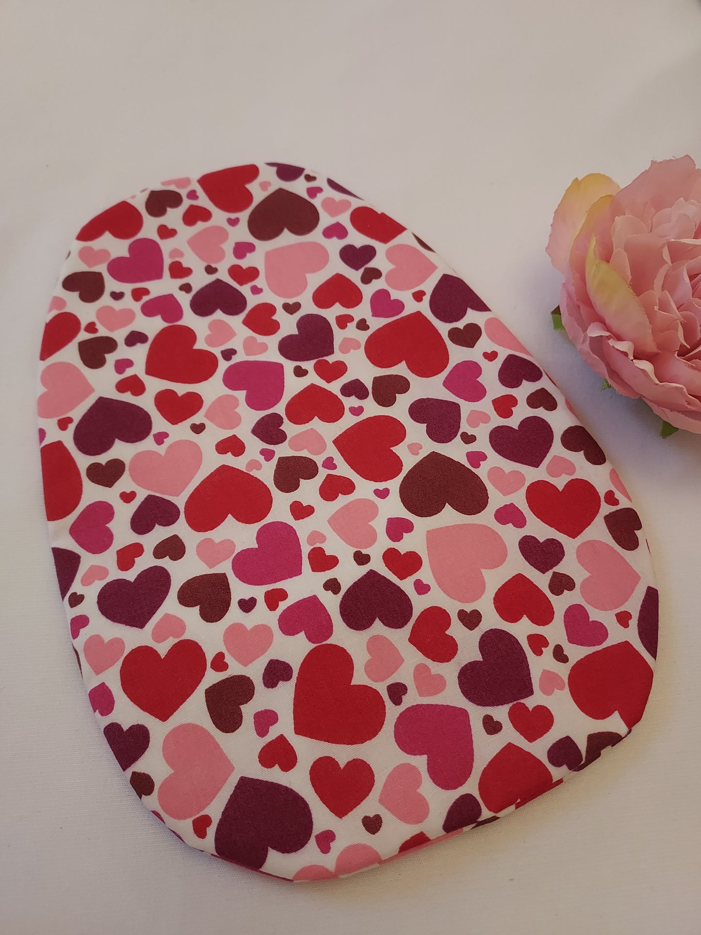 Red Hearts stoma bag cover, Colostomy bag
