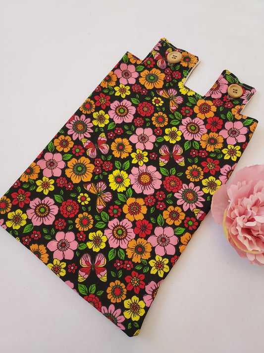 Black Floral catheter night bag cover