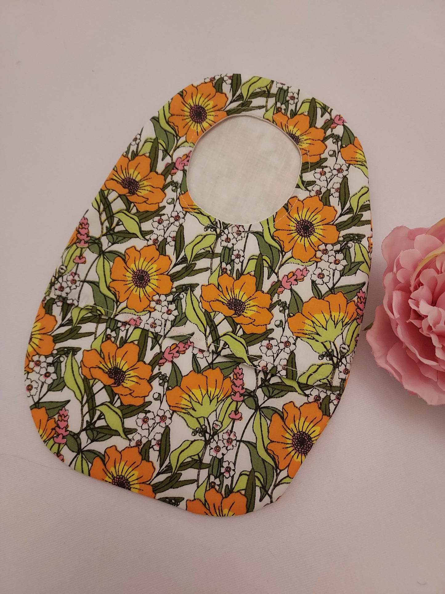 Orange Floral stoma bag cover, Colostomy bag