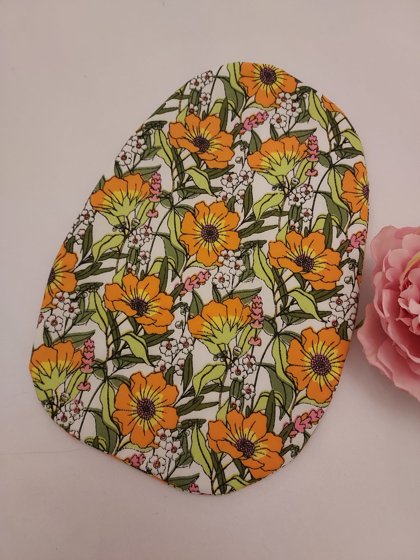 Orange Floral stoma bag cover, Colostomy bag