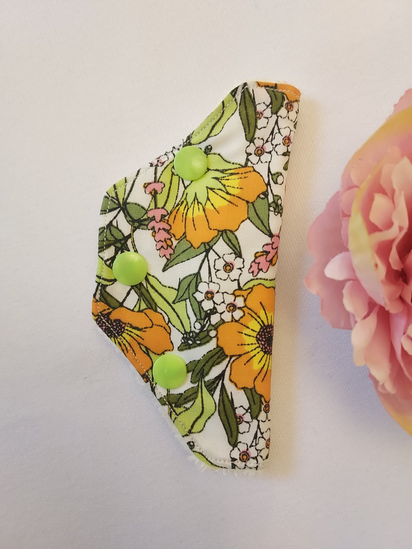 DELUXE Orange Floral Feeding tube Valve cover, connector cover, port cover, medical tube, PEG/G tube/J tube/catheter