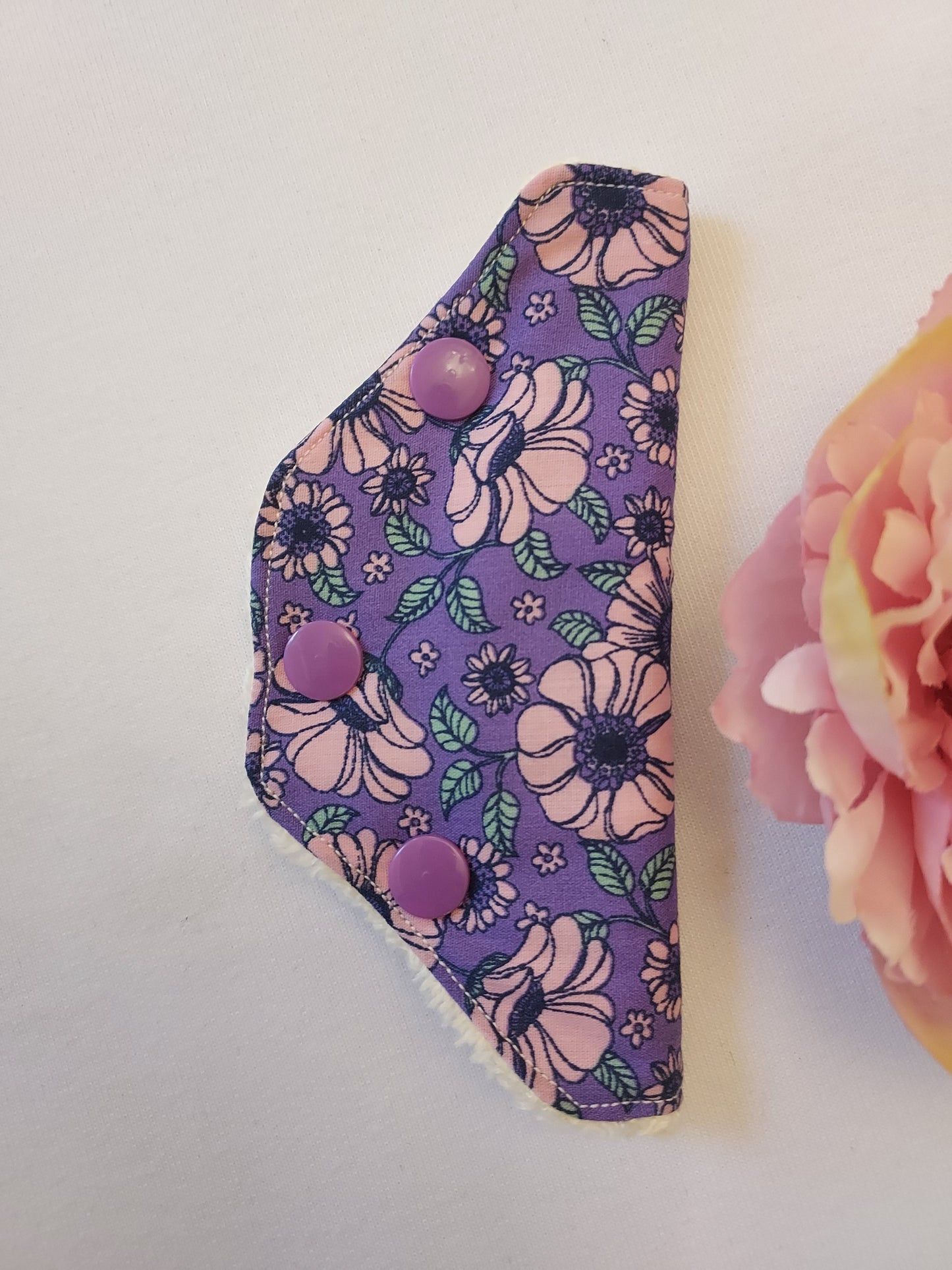 DELUXE Purple Floral Feeding tube Valve cover, connector cover, port cover, medical tube, PEG/G tube/J tube/catheter