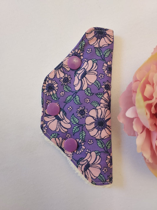 DELUXE Purple Floral Feeding tube Valve cover, connector cover, port cover, medical tube, PEG/G tube/J tube/catheter