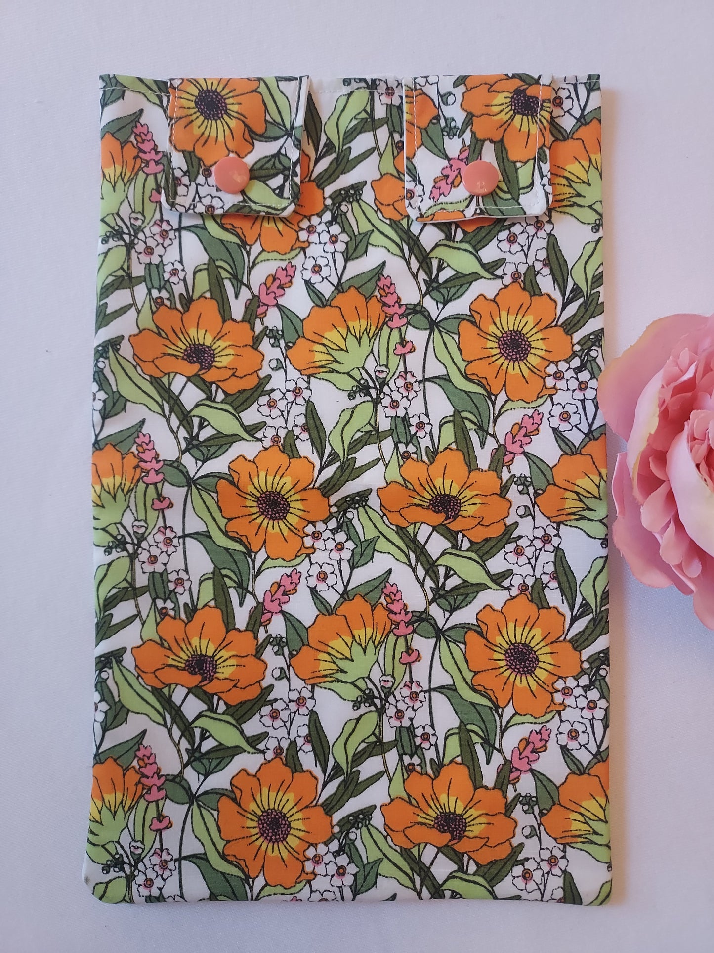 Orange Floral catheter Leg Bag Cover