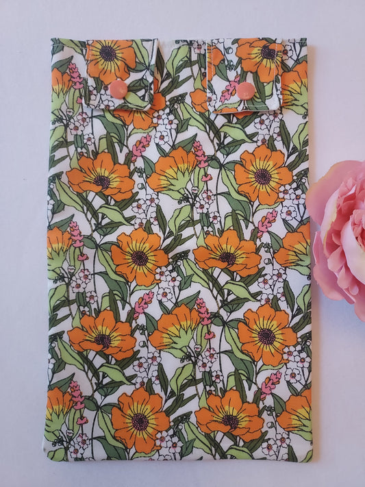 Orange Floral catheter Leg Bag Cover