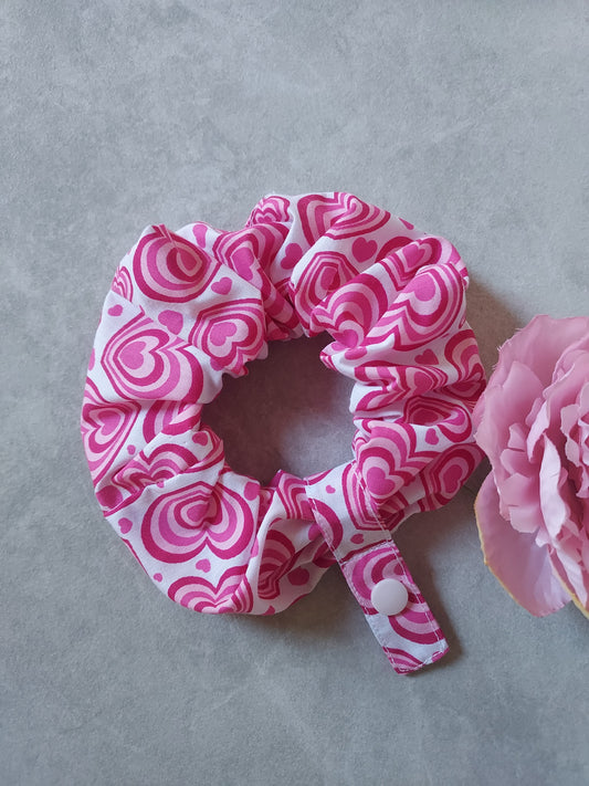 Pink Heart tubie scrunchie ng tube, nj tube, Feeding tube