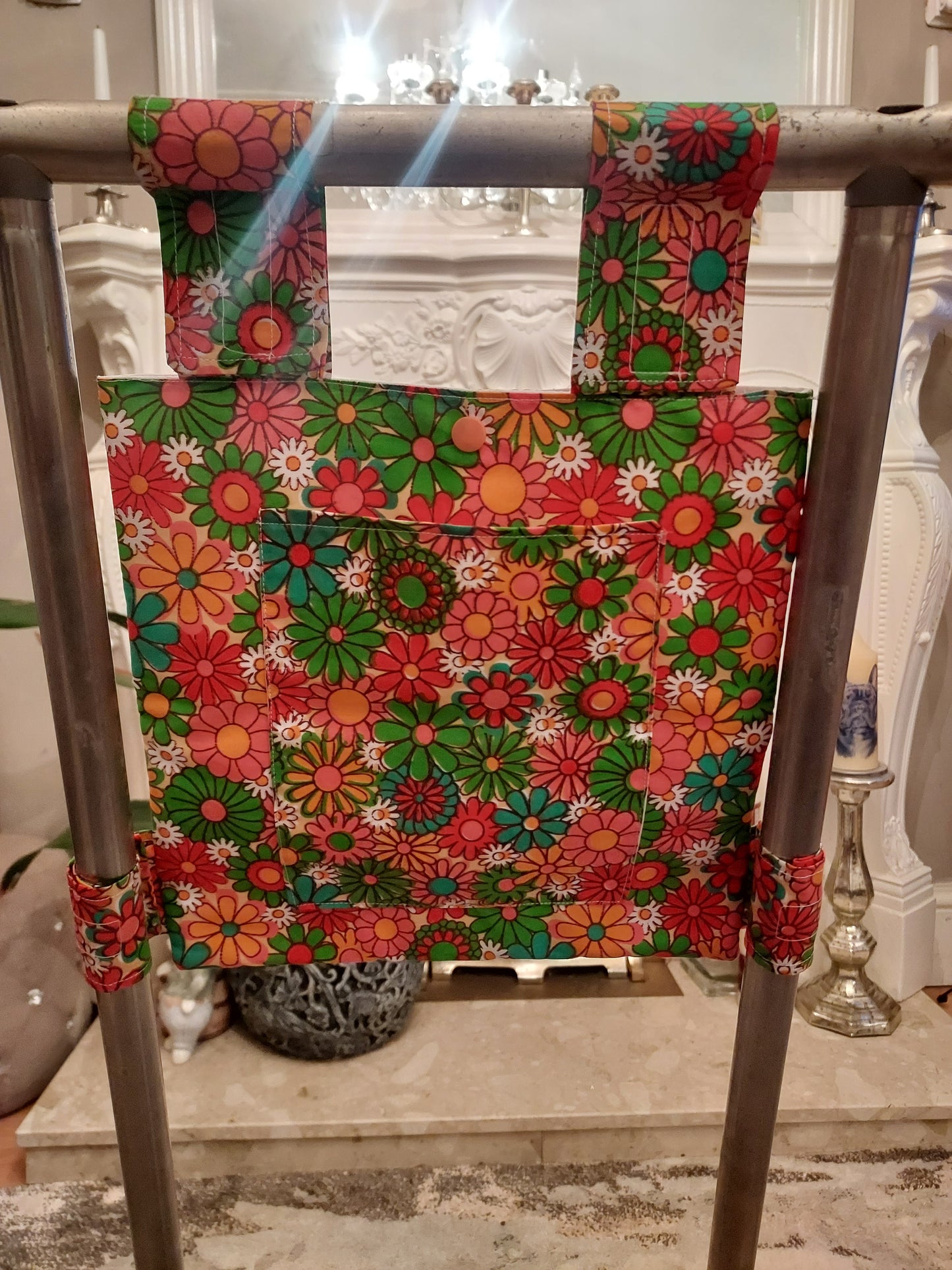 Flower Power Zimmer frame bag, walking frame bag, accessories, walking aid, handmade, bag, storage