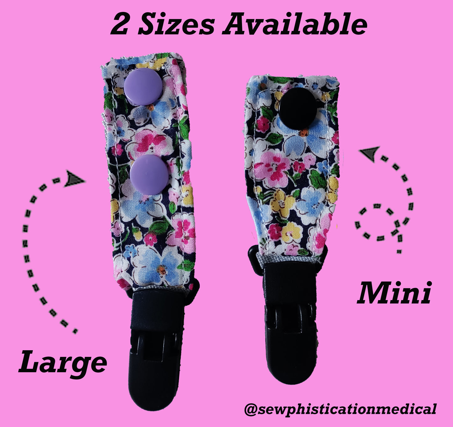Black Floral Tubie Clip