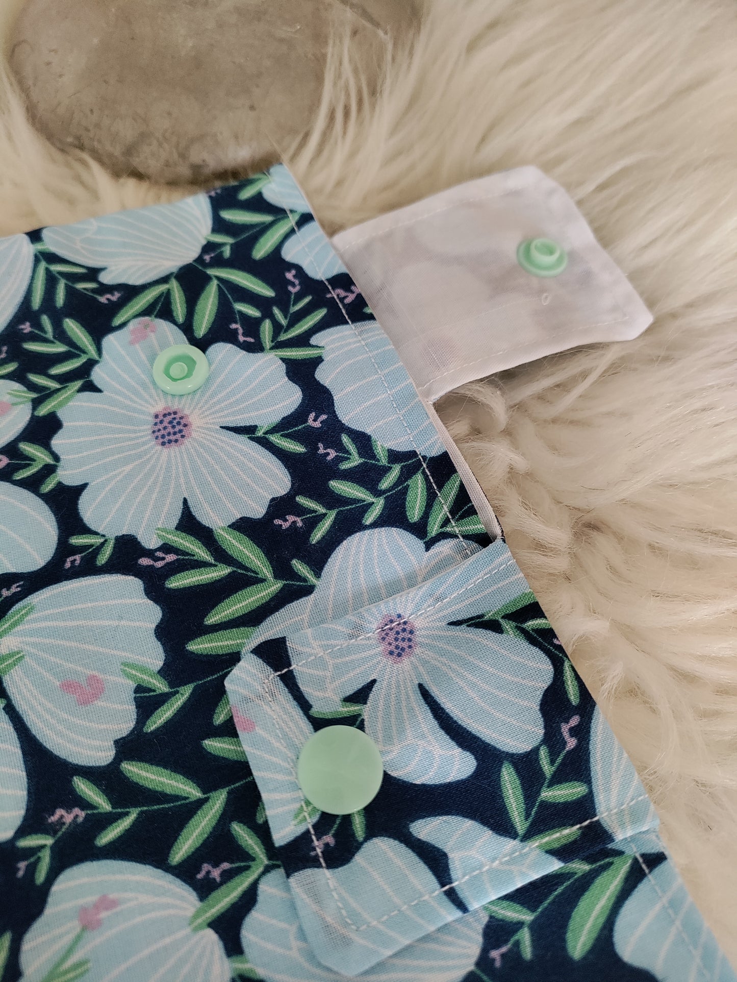 Blue Floral Leg Bag Cover