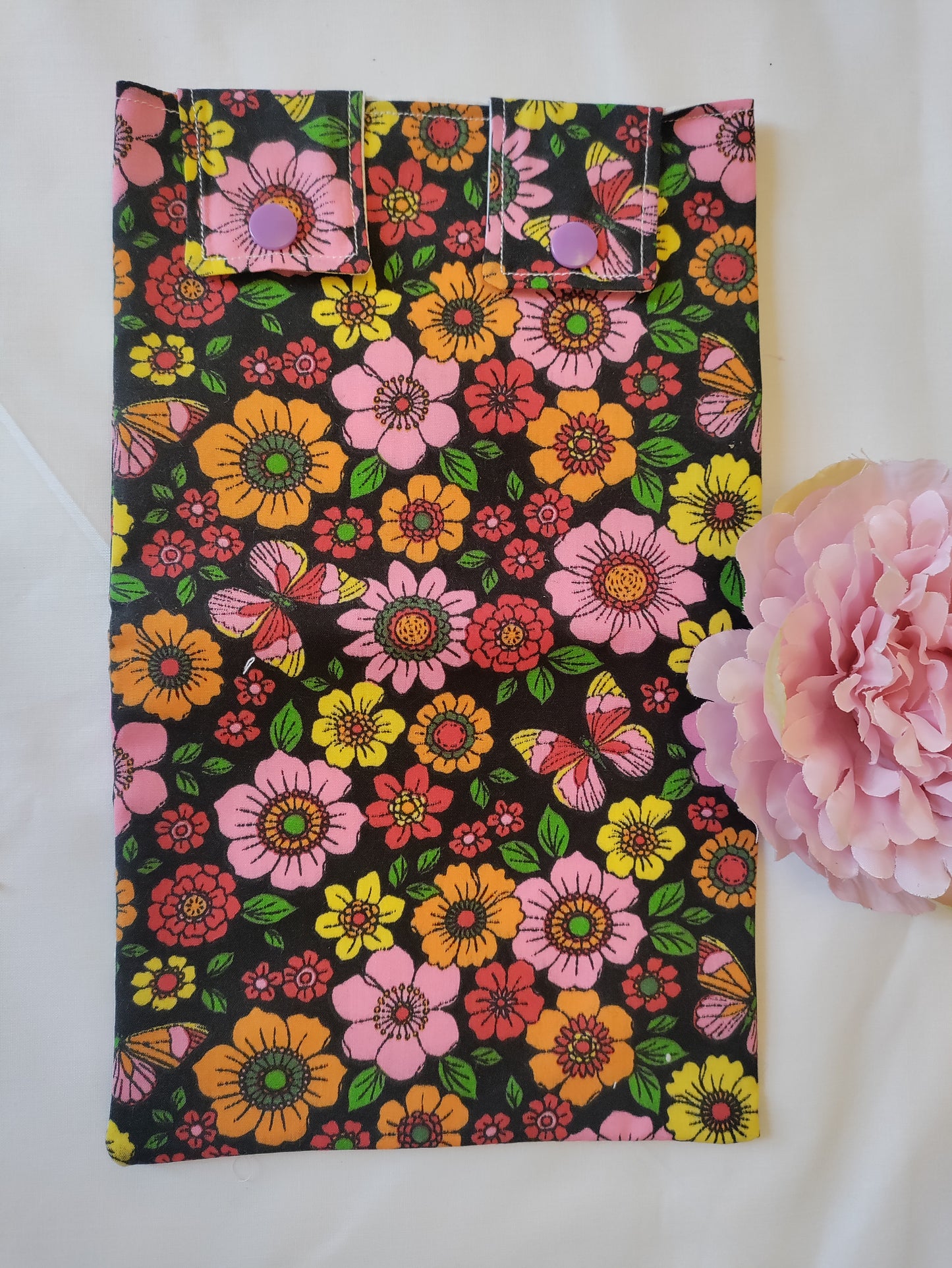 Black Floral Leg Bag Cover, medical bag covers, urology, urine bag, leg bag, catheter bag, drainage bag
