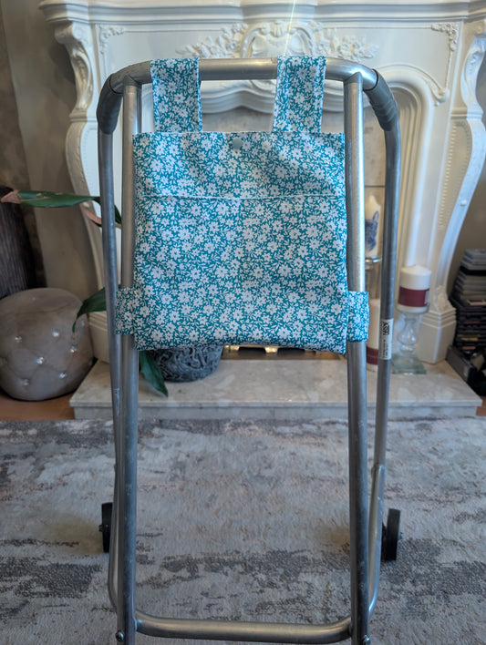 Teal Zimmer frame bag, walking frame bag, accessories, walking aid, handmade, bag, storage