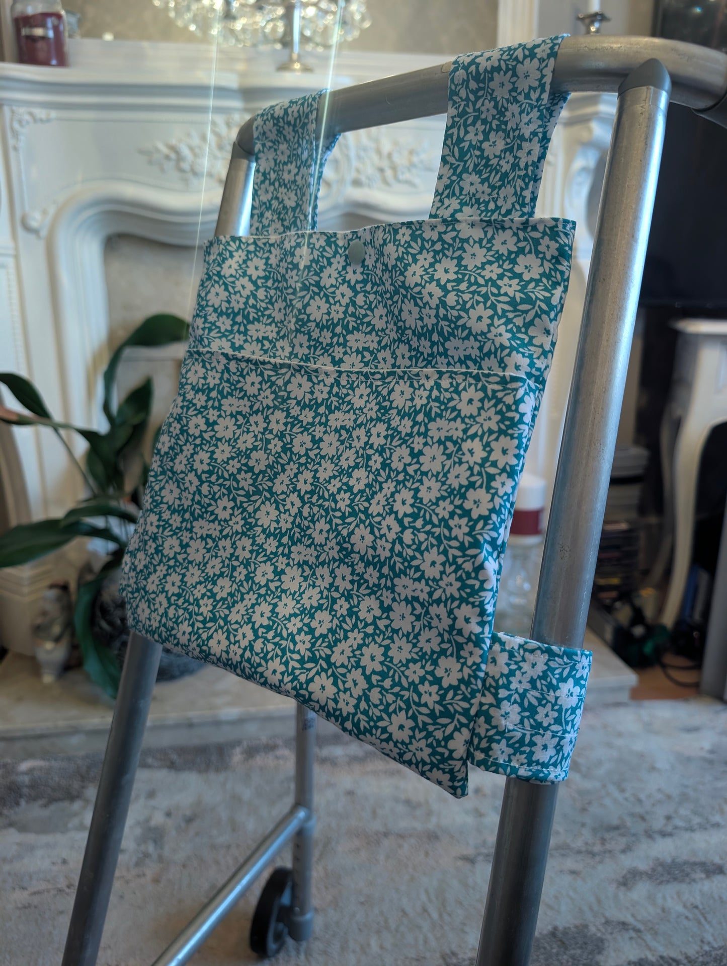 Teal Zimmer frame bag, walking frame bag, accessories, walking aid, handmade, bag, storage