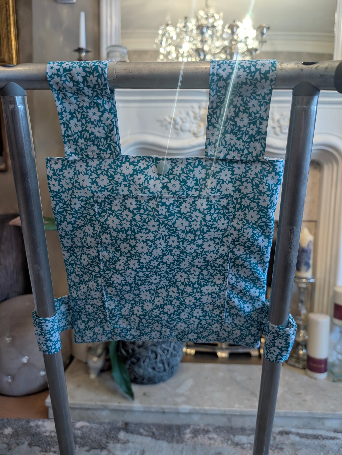 Teal Zimmer frame bag, walking frame bag, accessories, walking aid, handmade, bag, storage