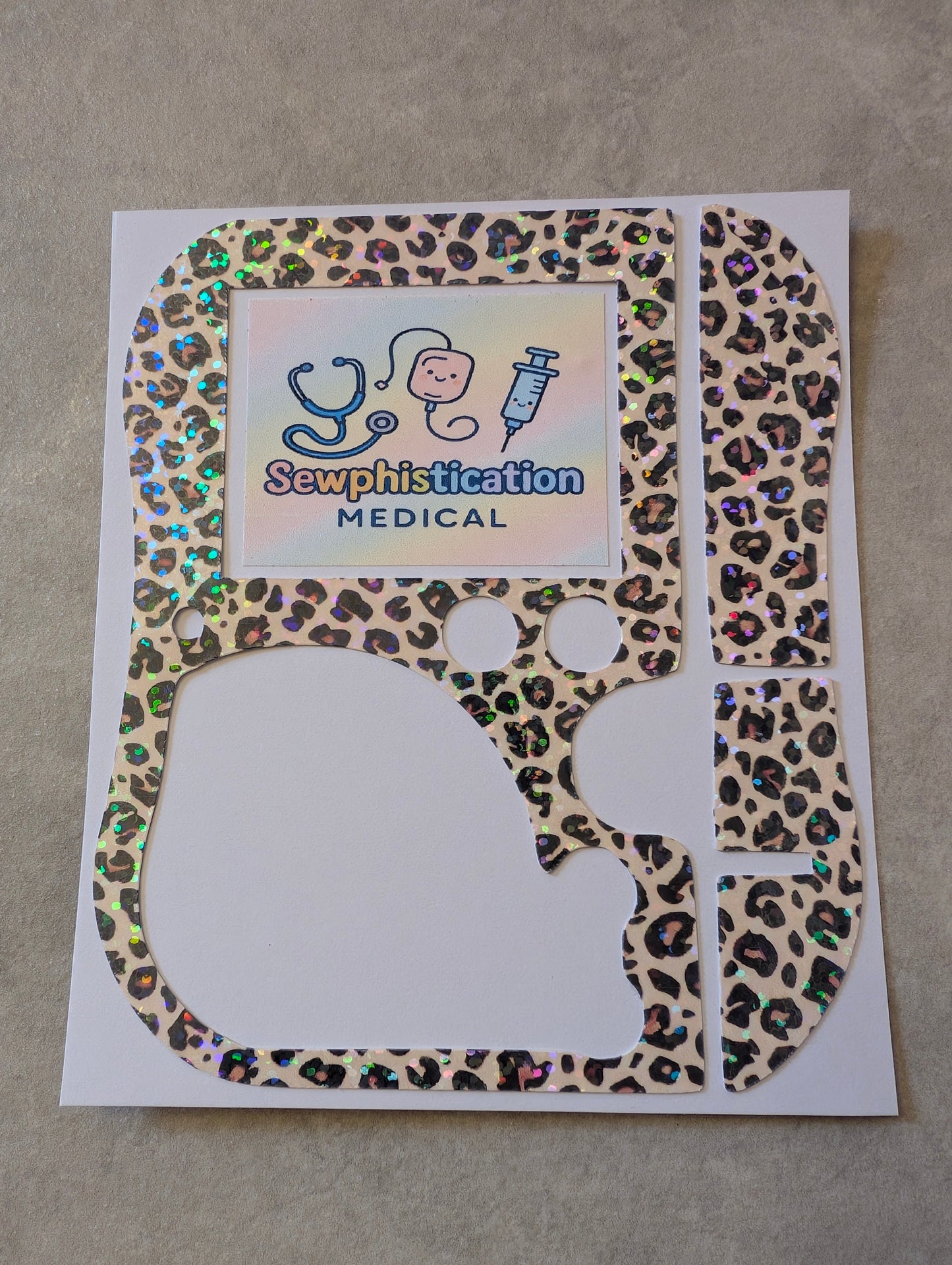 Leopard Print (super sparkle) Abbott freego pump sticker