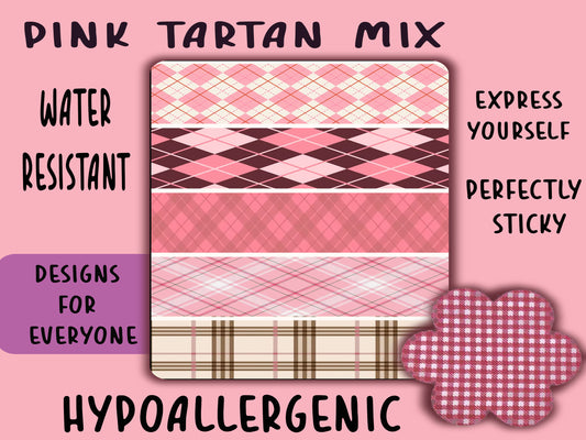 Pink TartanMix Tubie Tape