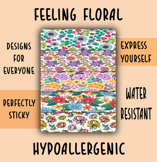 Feeling Floral Tubie Tape NG, NJ, oxygen,  hypafix, medical tape