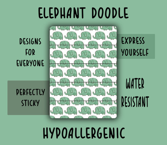 Elephant doodle Tubie Tape NG, NJ, oxygen,  hypafix, medical tape