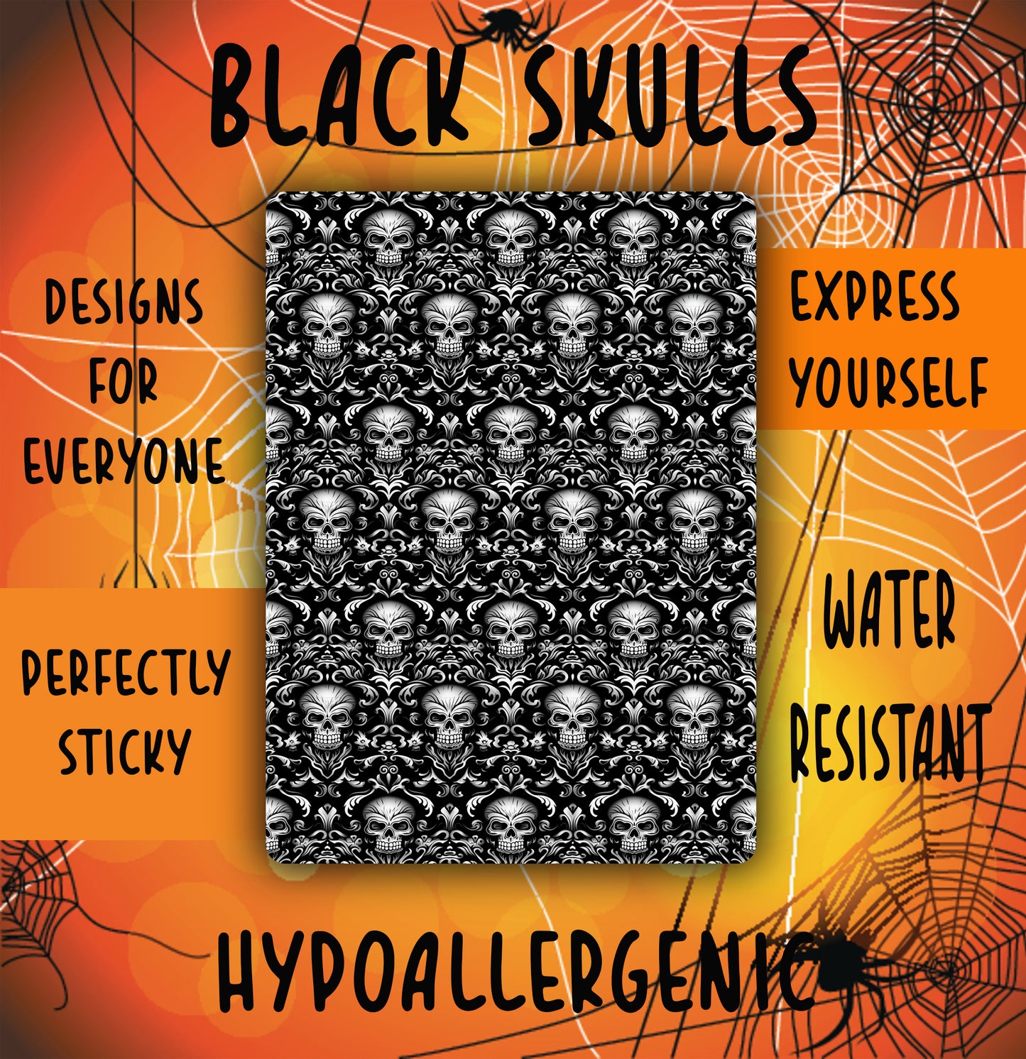 Black Skulls Tubie Tape