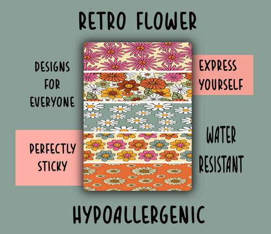 Retro Flower Tubie Tape NG, NJ, oxygen,  hypafix, medical tape