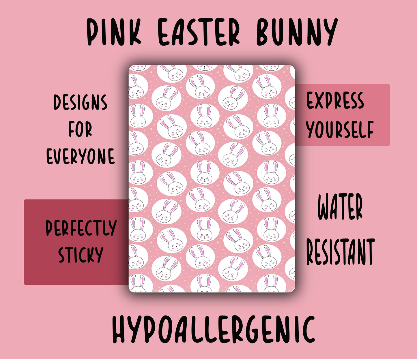 Pink Easter bunny Tubie Tape NG, NJ, oxygen, hypafix, medical tape
