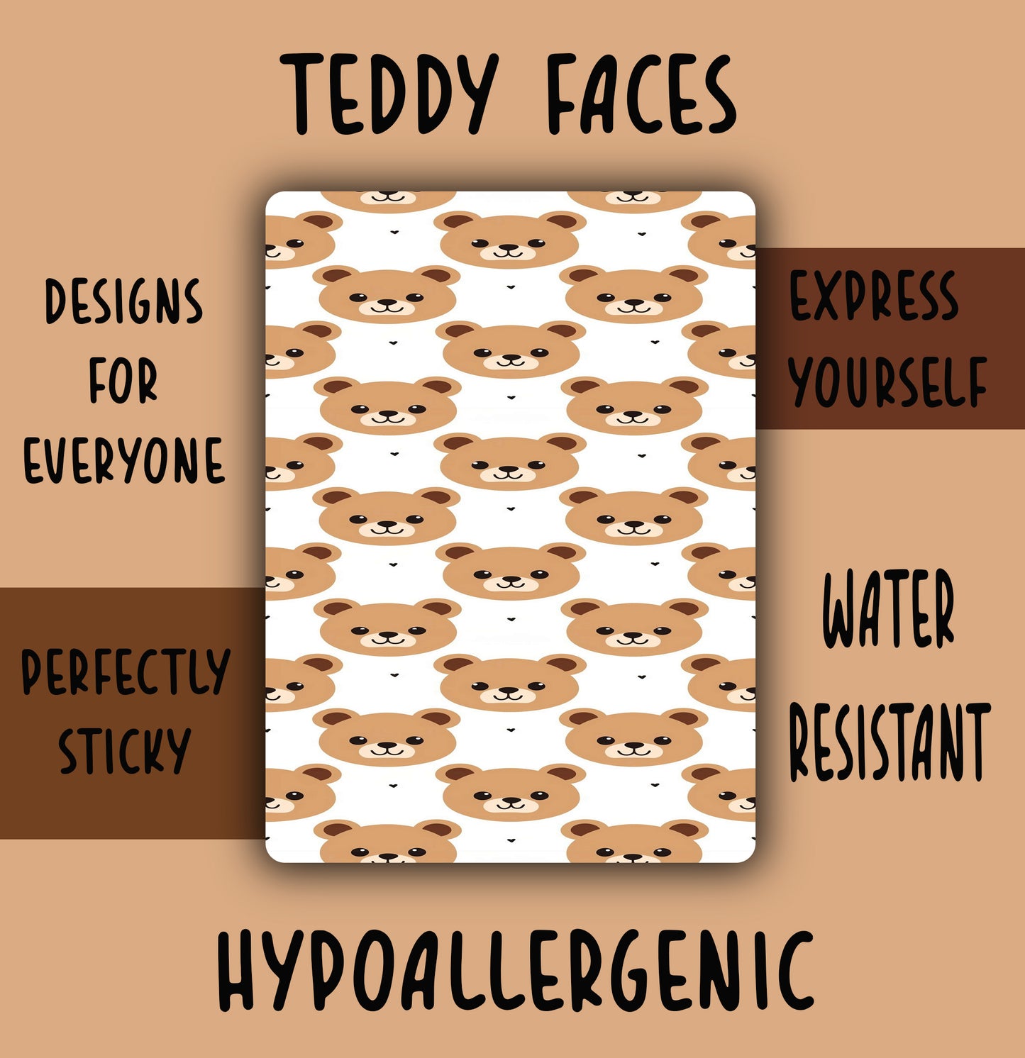 Teddy Faces Tubie Tape