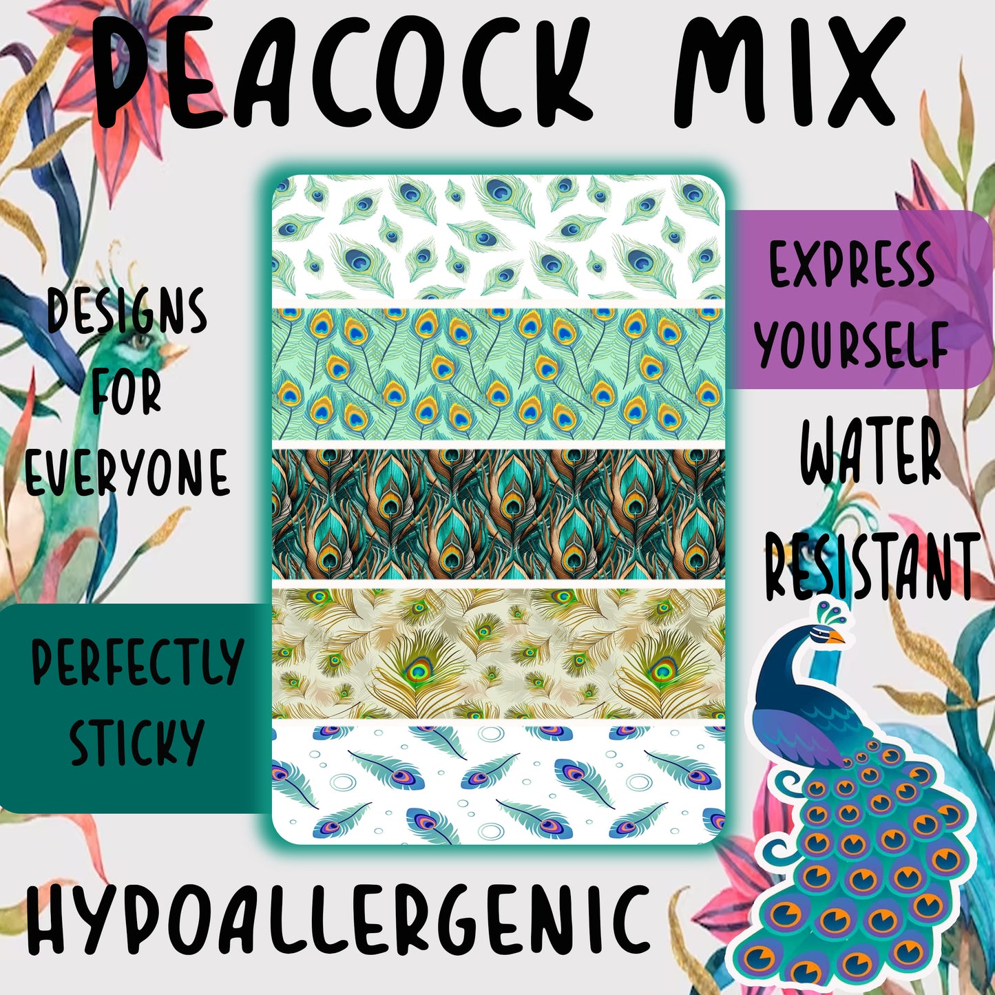 Peacock Mix Tubie Tape