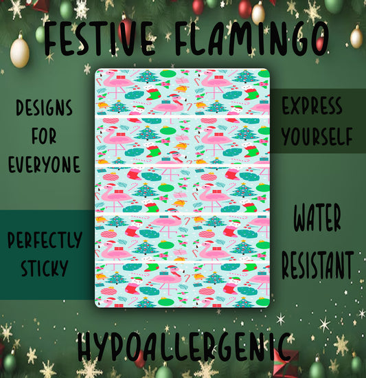 Festive flamingo Tubie Tape NG, NJ, oxygen,  hypafix, medical tape