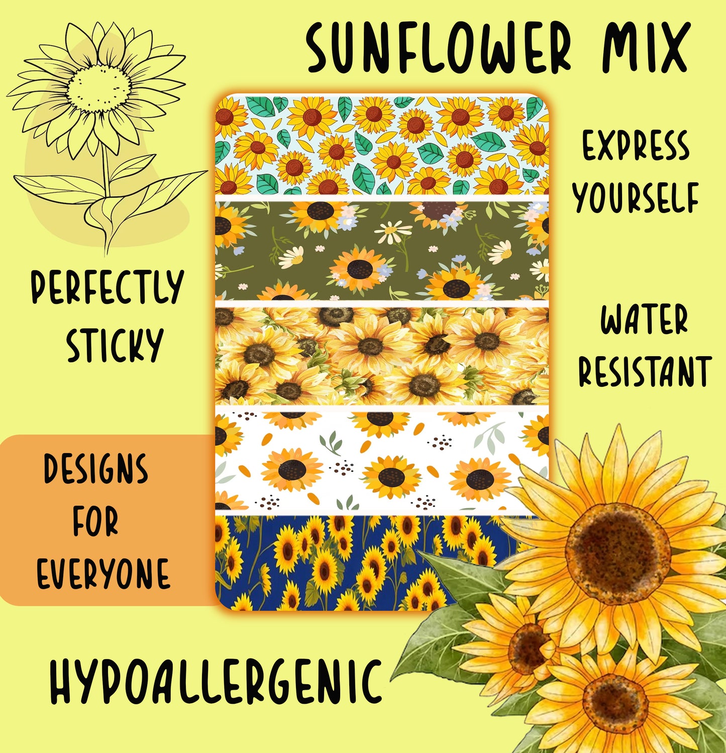 Sunflower Mix Tubie Tape