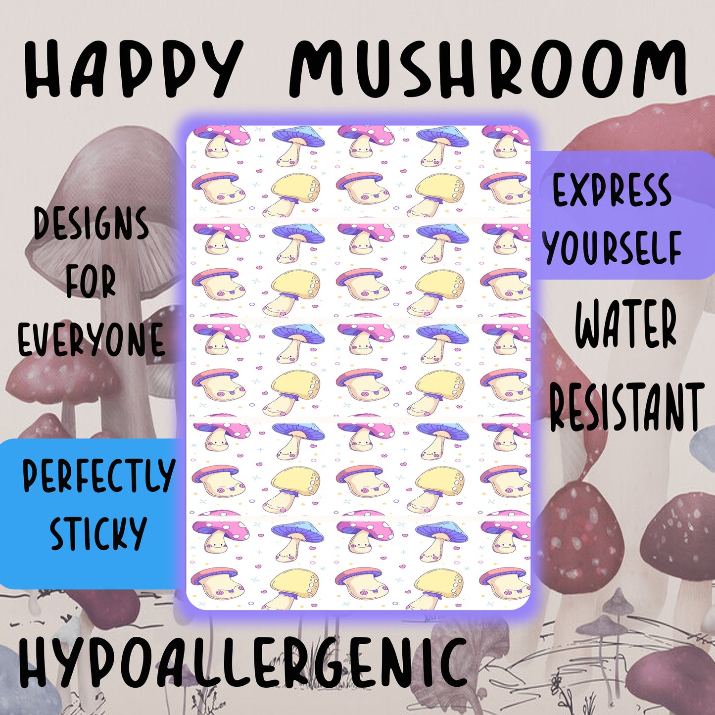 Happy Mushroom Tubie Tape