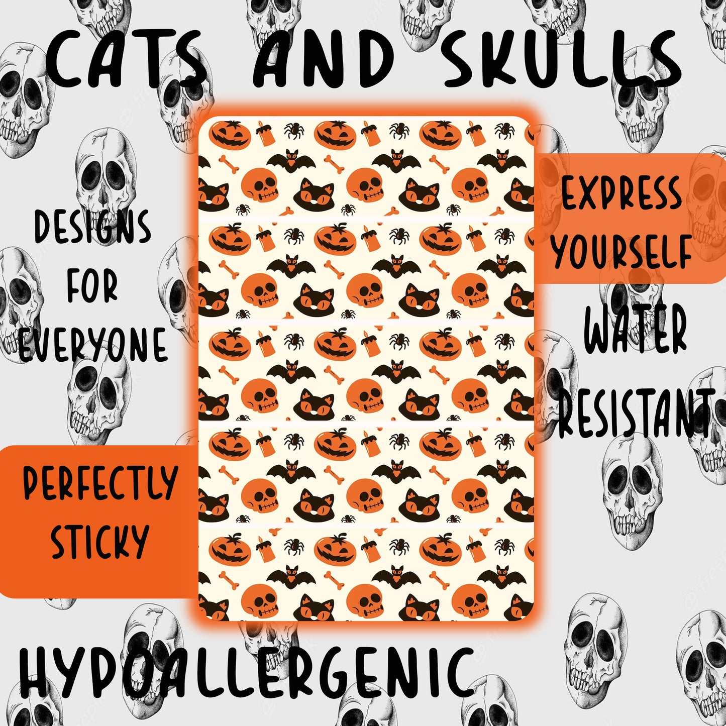 Cats and Skulls Tubie Tape