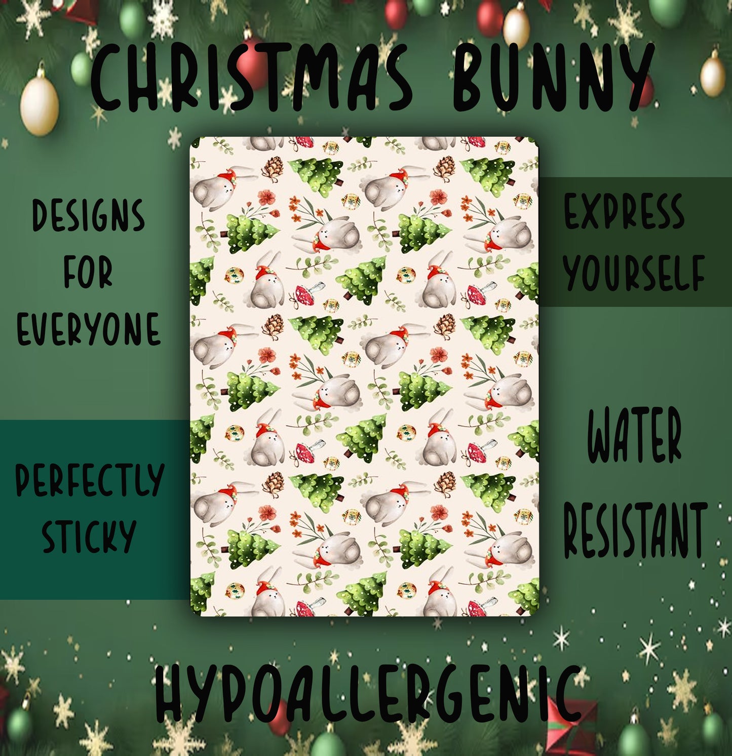 Christmas bunny Tubie Tape NG, NJ, oxygen, hypafix, medical tape