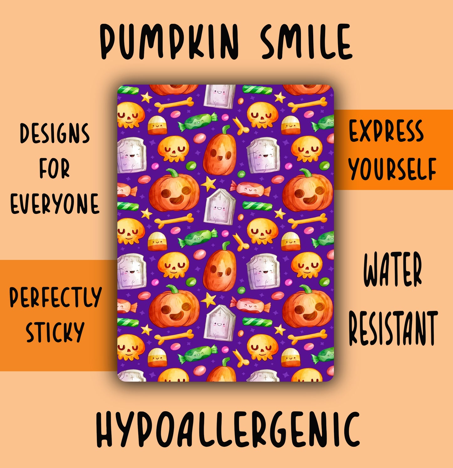 Pumpkin Smile Halloween Tubie Tape NG, NJ, oxygen