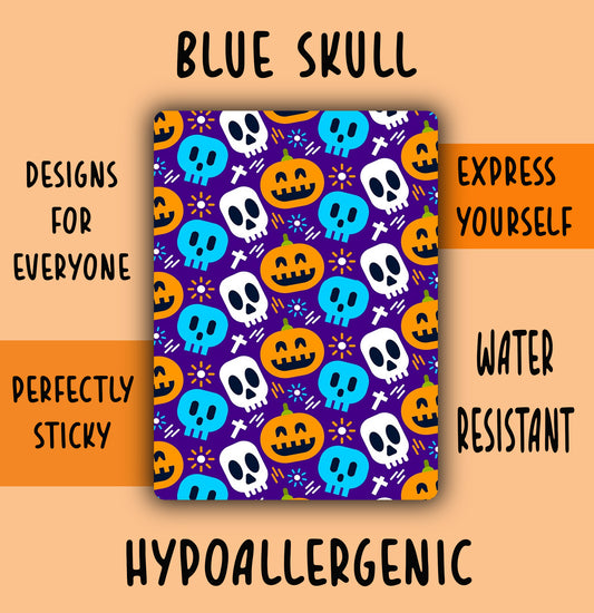 Blue Skull Halloween Tubie Tape NG, NJ, oxygen