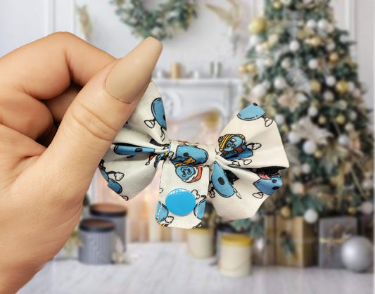 Snowman Tubie Bow, Feeding tube accessories,  NJ tube, Ng tube, oxygen tube, tube accessories, tube feeding christmas