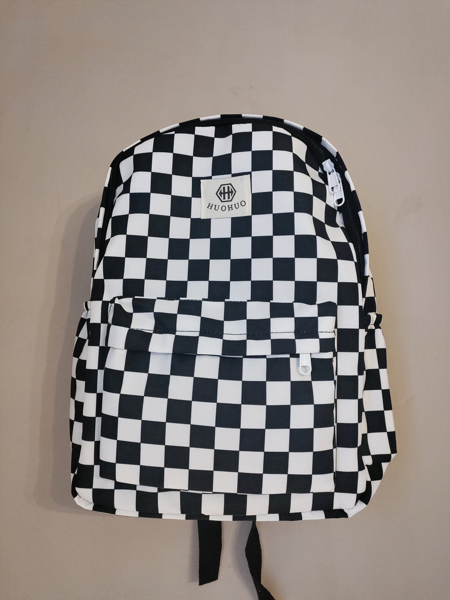 Black check tubie backpack