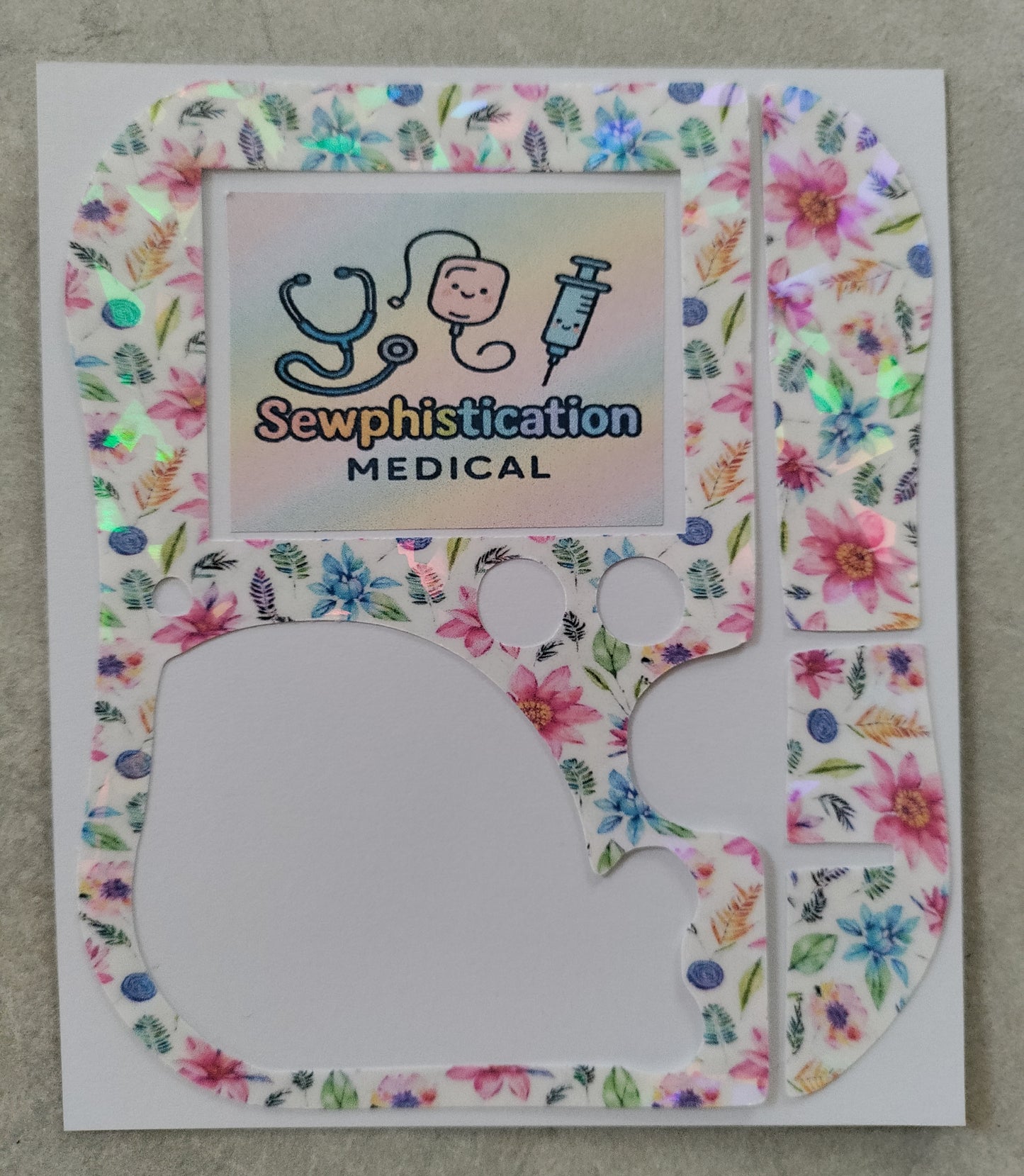 Floral (shimmer) Abbott freego pump sticker