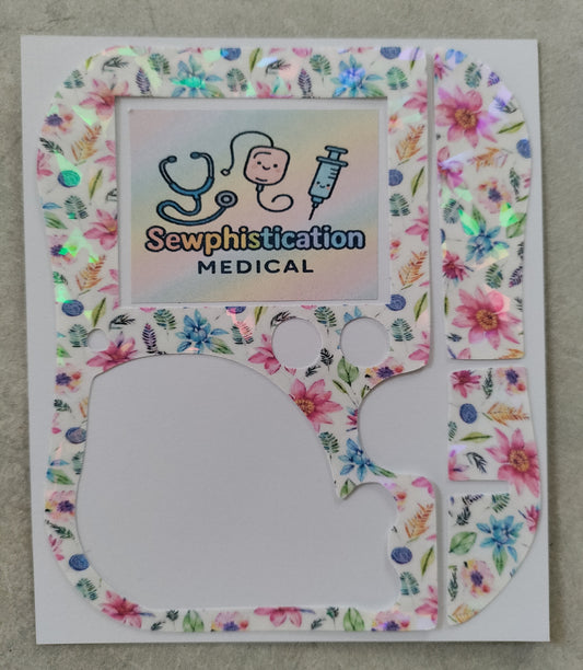 Floral (shimmer) Abbott freego pump sticker