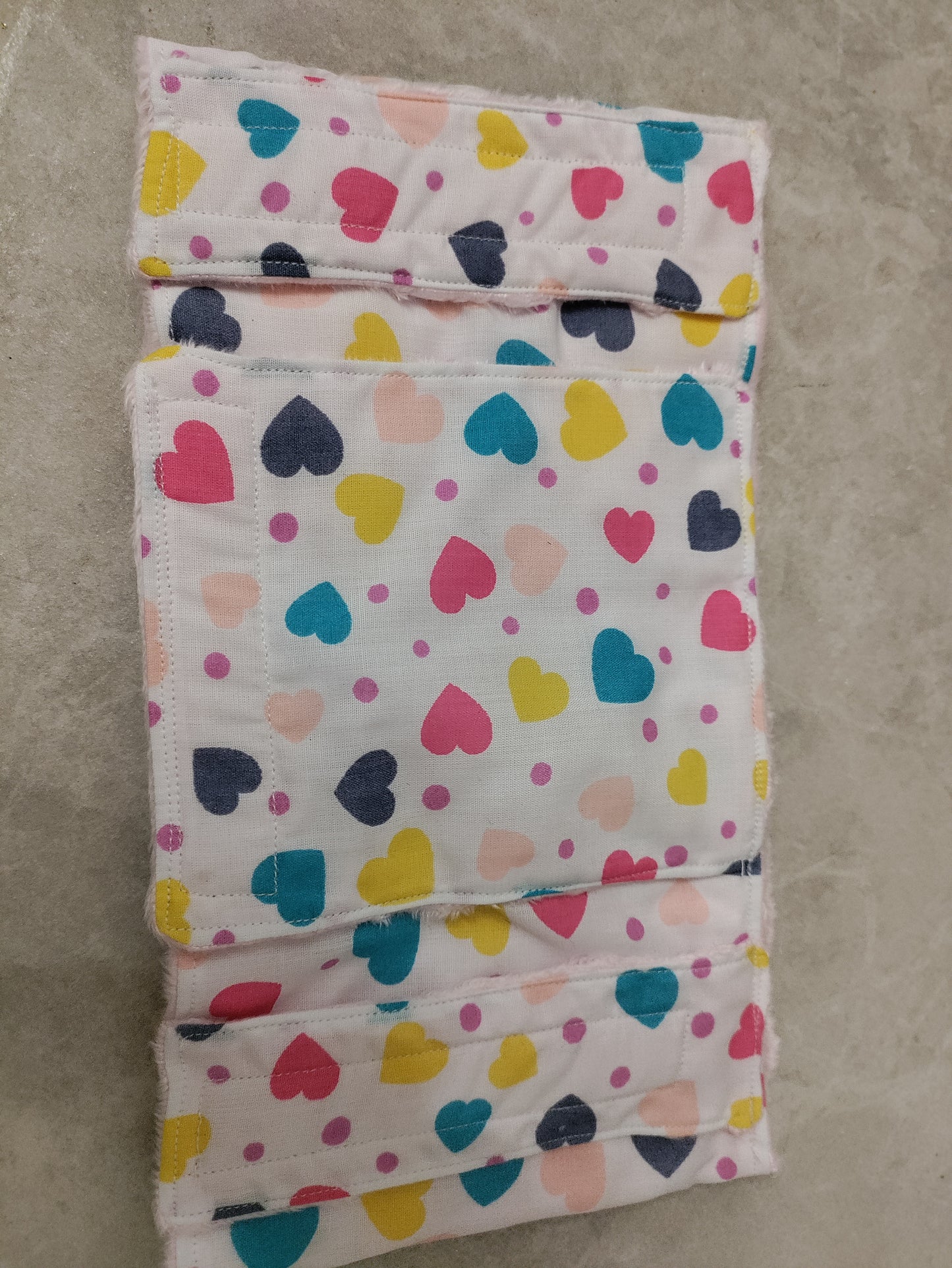 Coloured hearts PEG tube belt