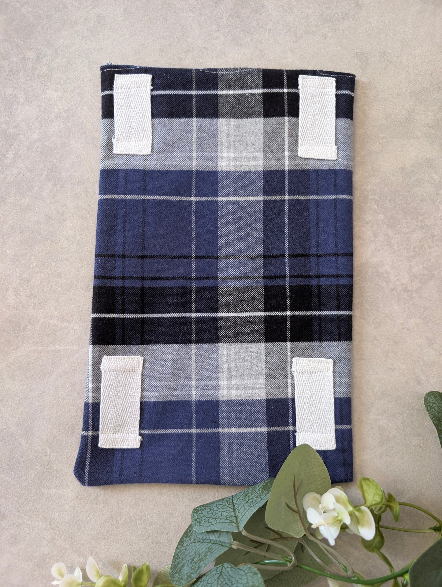 Blue tartan catheter Leg Bag Cover