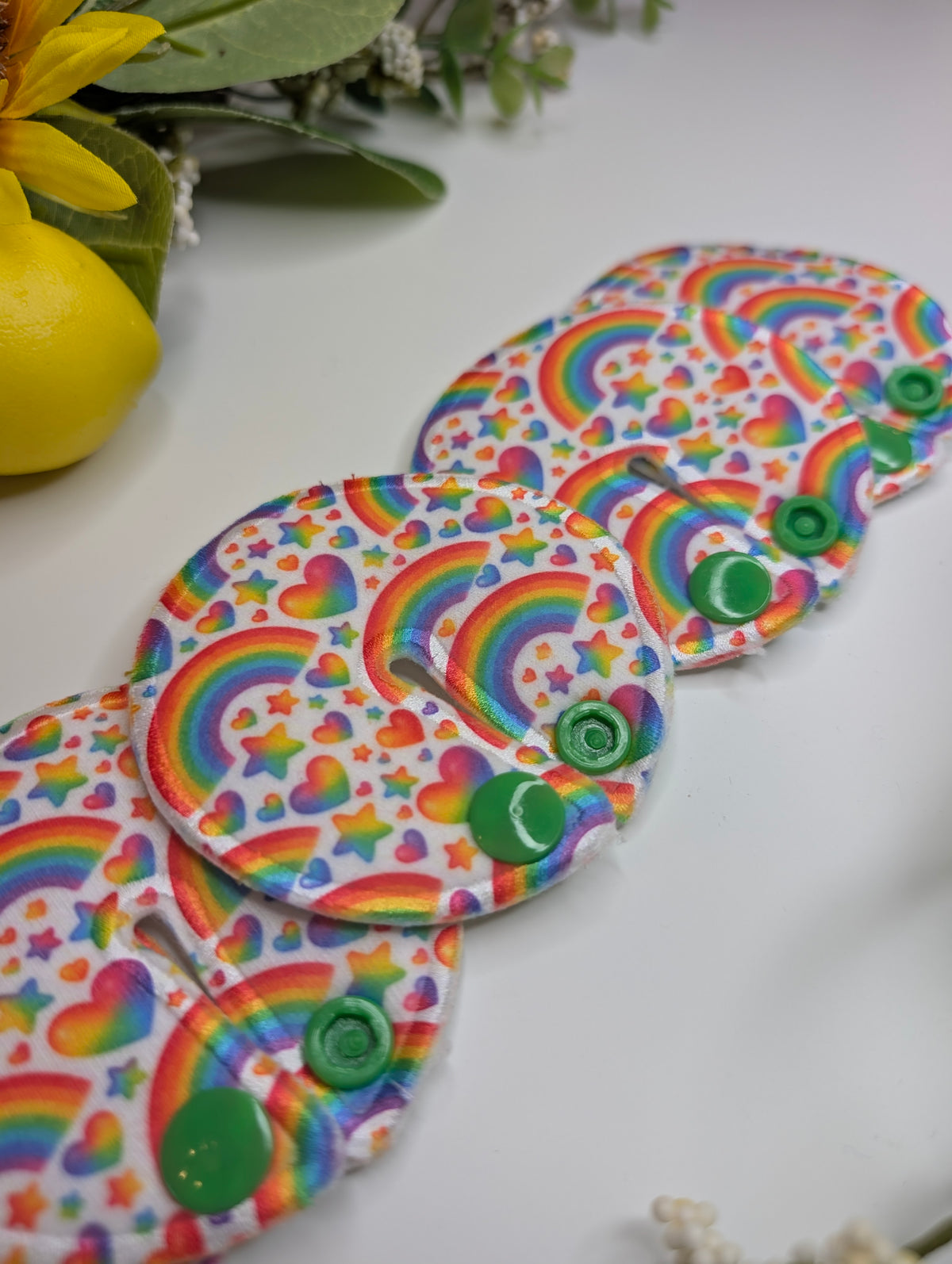 Rainbow heart Tubie pads