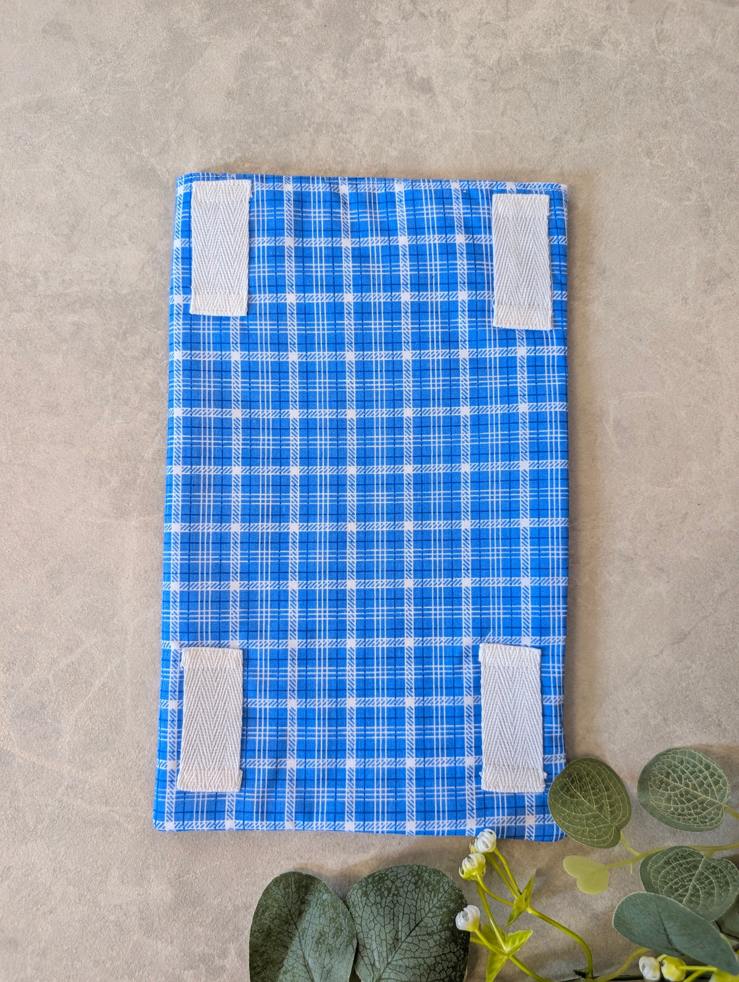 Blue and white check Leg Bag Cover