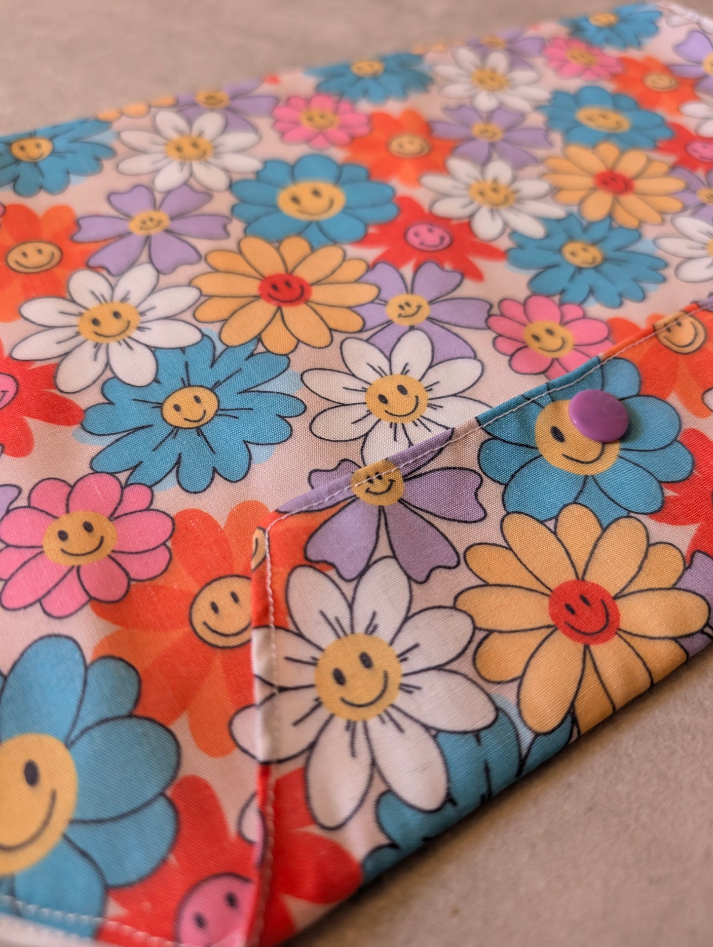 Happy flower faces catheter belly bag