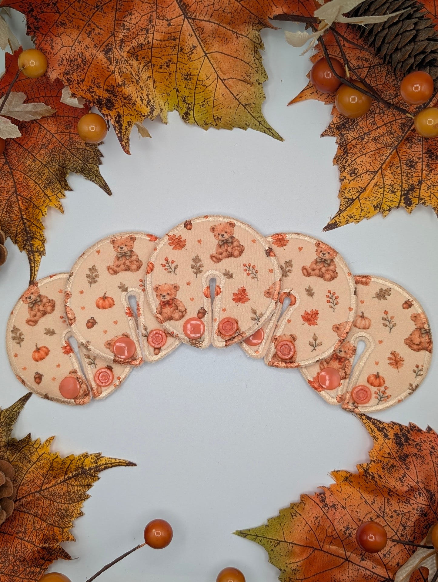 Autumn Teddies Tubie pads