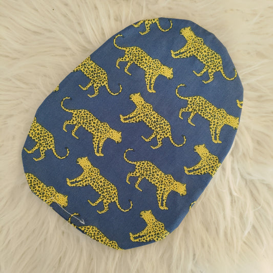 Blue cheetah stoma bag cover