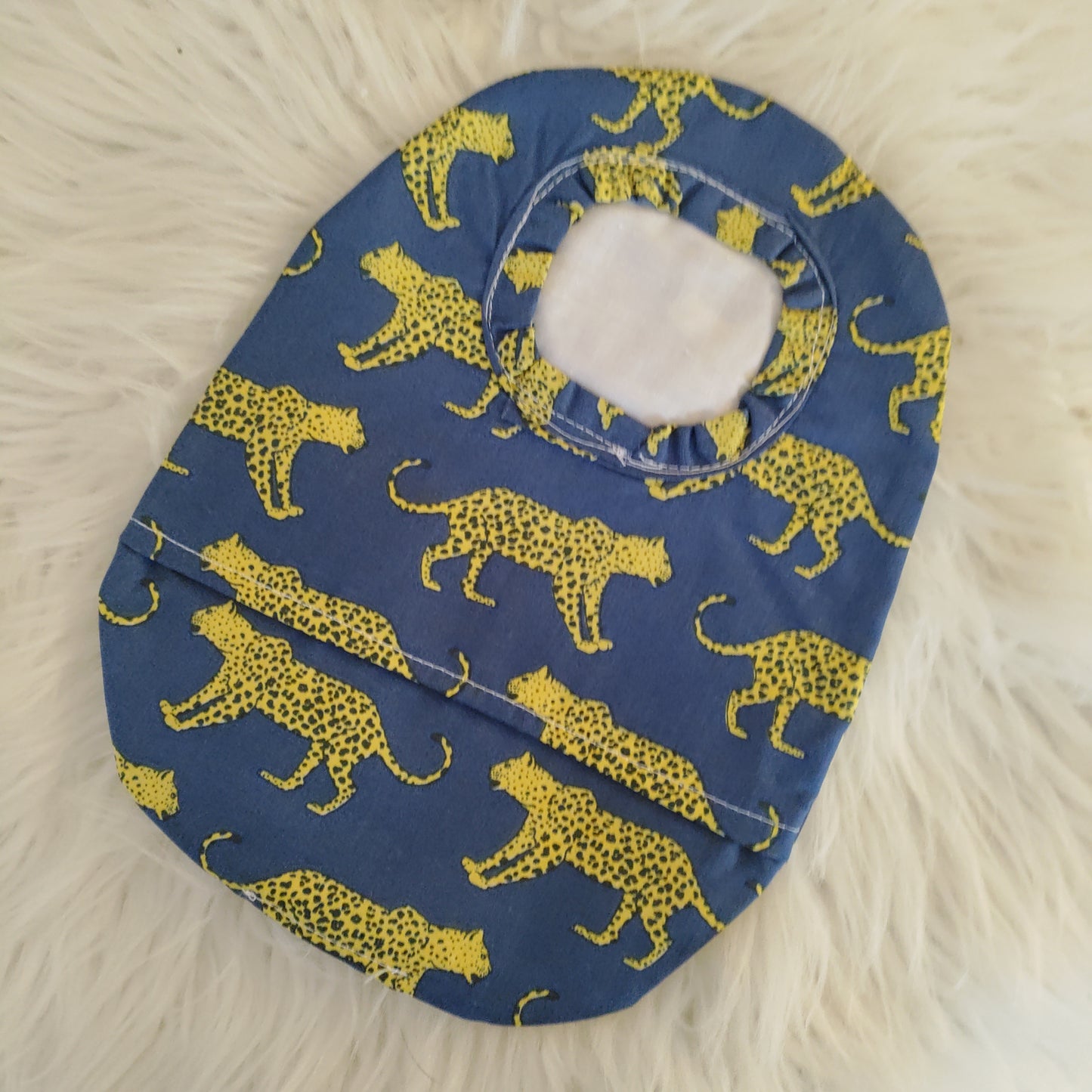 Blue cheetah stoma bag cover