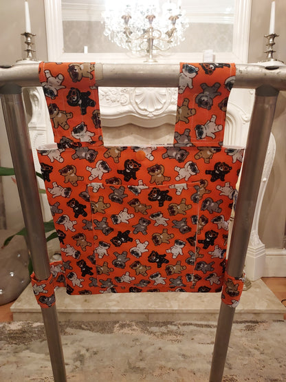 Orange Bear Zimmer frame bag, walking frame bag, accessories, walking aid, handmade, bag, storage