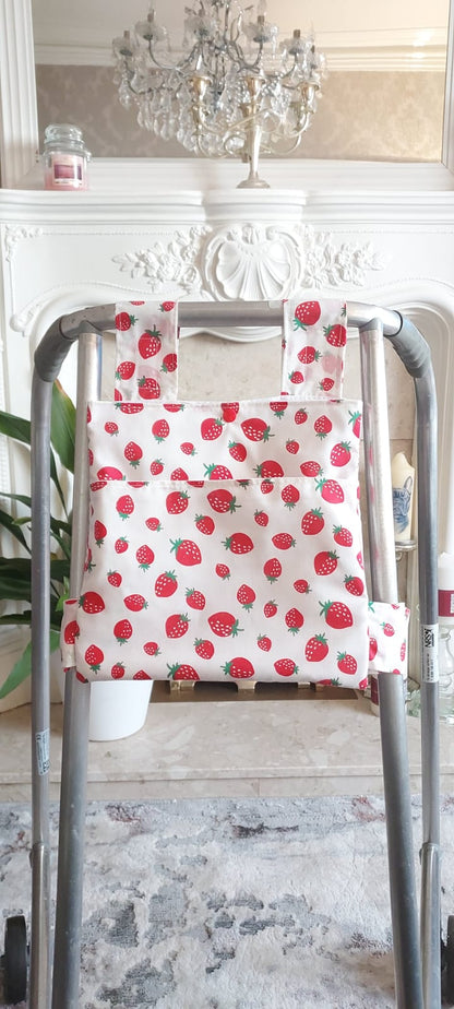 Strawberry Zimmer frame bag, walking frame bag, accessories, walking aid, handmade, bag, storage